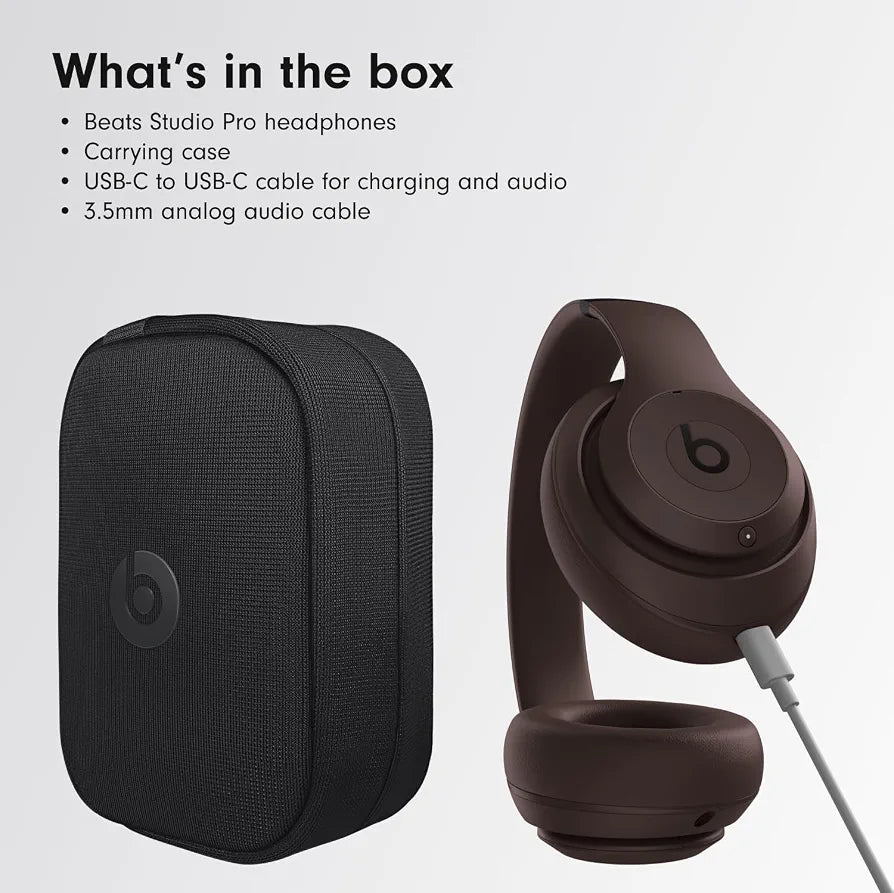 Beats Studio Pro Premium Wireless Over-Ear Headphones- Up to 40-Hour Battery Life, Active Noise Cancelling, Great for Travel & Commuting, USB-C Lossless Audio, Apple & Android Compatible - Deep Brown