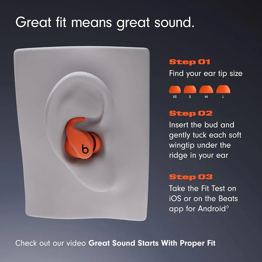 Beats Powerbeats Fit - Wireless Noise Cancelling Workout Earbuds with Secure-Fit Wingtips, Up to 30-Hour Battery Life, Sweat & Water Resistant, Apple & Android Compatible - Spark Orange
