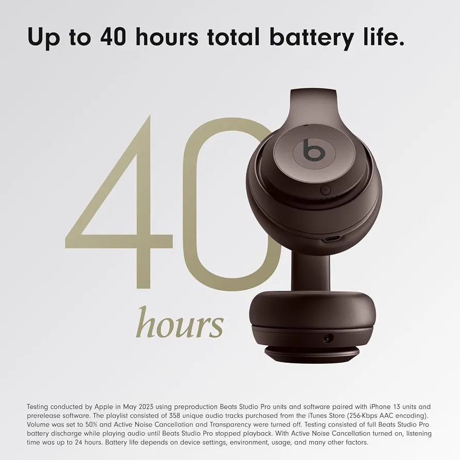 Beats Studio Pro Premium Wireless Over-Ear Headphones- Up to 40-Hour Battery Life, Active Noise Cancelling, Great for Travel & Commuting, USB-C Lossless Audio, Apple & Android Compatible - Deep Brown